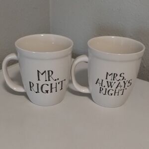 NATURAL LIFE White Mr. Right and Mrs. Always Right Mugs